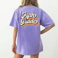 Retro Sunset Fifth Grade Teacher & Student Back To School Women's Comfort Colors T-Shirt Back Print Violet Retro Sunset Fifth Grade Teacher & Student Back To School Women's Comfort Colors T-Shirt Back Print Violet