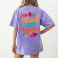 Retro Teach Love Inspire Back To School Teachers Women's Comfort Colors T-Shirt Back Print Violet Retro Teach Love Inspire Back To School Teachers Women's Comfort Colors T-Shirt Back Print Violet