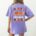 Retro Thankful Music Teacher Pumpkin Fall Thanksgiving Women's Comfort Colors T-Shirt Back Print Violet Retro Thankful Music Teacher Pumpkin Fall Thanksgiving Women's Comfort Colors T-Shirt Back Print Violet