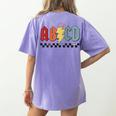 Rock Abcd Back To School Abcd Preschool Teacher Appreciation Women's Comfort Colors T-Shirt Back Print Violet