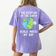 Rotation Of The Earth Makes My Day Science Teacher Earth Day Women's Comfort Colors T-Shirt Back Print Violet Rotation Of The Earth Makes My Day Science Teacher Earth Day Women's Comfort Colors T-Shirt Back Print Violet