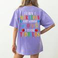 I Run Marathon Just Kidding I Chase Toddlers Teacher Women's Comfort Colors T-Shirt Back Print Violet I Run Marathon Just Kidding I Chase Toddlers Teacher Women's Comfort Colors T-Shirt Back Print Violet