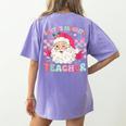 Santa Favorite Teacher Shirt Teacher Christmas Women's Comfort Colors T-Shirt Back Print Violet