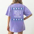 Santas Favorite Band Teacher Christmas Women's Comfort Colors T-Shirt Back Print Violet