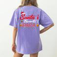 Santa's Favorite Para Christmas Paraprofessional Teacher Women's Comfort Colors T-Shirt Back Print Violet