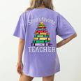 Santa's Favorite Teacher Idea For Christmas Teachers Women's Comfort Colors T-Shirt Back Print Violet Santa's Favorite Teacher Idea For Christmas Teachers Women's Comfort Colors T-Shirt Back Print Violet