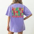 Santas Favorite Teacher Retro Groovy Christmas Xmas Women Women's Comfort Colors T-Shirt Back Print Violet Santas Favorite Teacher Retro Groovy Christmas Xmas Women Women's Comfort Colors T-Shirt Back Print Violet