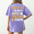 This Is My Scary Music Teacher Halloween Costumes Pajama Women's Comfort Colors T-Shirt Back Print Violet This Is My Scary Music Teacher Halloween Costumes Pajama Women's Comfort Colors T-Shirt Back Print Violet