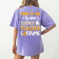 This Is My Scary Science Teacher Halloween Costumes Men Women Kids Women's Comfort Colors T-Shirt Back Print Violet This Is My Scary Science Teacher Halloween Costumes Men Women Kids Women's Comfort Colors T-Shirt Back Print Violet