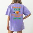 My Scary Social Studies Teacher Costume Halloween Men Women Women's Comfort Colors T-Shirt Back Print Violet