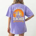 This Is My Scary Teacher Costume Halloween Women's Comfort Colors T-Shirt Back Print Violet