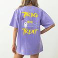 School Math Teacher Halloween 2022 Trig Or Treat Shirt Women's Comfort Colors T-Shirt Back Print Violet School Math Teacher Halloween 2022 Trig Or Treat Shirt Women's Comfort Colors T-Shirt Back Print Violet