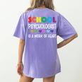 School Psychologist Is a Work Of Heart Teacher LSSP Doctor Women's Comfort Colors T-Shirt Back Print Violet
