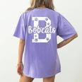 School Spirit Mascot Bobcats Back To School Teacher Student Women's Comfort Colors T-Shirt Back Print Violet School Spirit Mascot Bobcats Back To School Teacher Student Women's Comfort Colors T-Shirt Back Print Violet