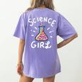 Science Girl Chemistry Biology Student Teacher Women's Comfort Colors T-Shirt Back Print Violet
