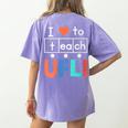 Science Of Reading I Love To Teach UFLI Teacher Literacy Women's Comfort Colors T-Shirt Back Print Violet