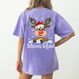 Science Teacher Squad Reindeer Christmas Teacher Xmas Lights For Men Women Women's Comfort Colors T-Shirt Back Print Violet Science Teacher Squad Reindeer Christmas Teacher Xmas Lights For Men Women Women's Comfort Colors T-Shirt Back Print Violet