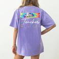 Science Teacher Tie Dye First Day Of School Back To School Men Women Girls Kids Women's Comfort Colors T-Shirt Back Print Violet
