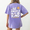 SÉ AMABLE Be Kind Bilingual Teacher Maestra Spanish Teacher Women's Comfort Colors T-Shirt Back Print Violet SÉ AMABLE Be Kind Bilingual Teacher Maestra Spanish Teacher Women's Comfort Colors T-Shirt Back Print Violet