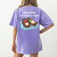 Sea Otter Book Reading Shirt For Bookworm Teachers Women's Comfort Colors T-Shirt Back Print Violet Sea Otter Book Reading Shirt For Bookworm Teachers Women's Comfort Colors T-Shirt Back Print Violet