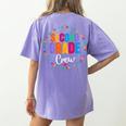 Second Grade Crew 2nd Back To School Teacher Team Squad Women's Comfort Colors T-Shirt Back Print Violet
