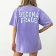 Second Grade Floral Blue Back To School 2nd Grade Teacher Women's Comfort Colors T-Shirt Back Print Violet Second Grade Floral Blue Back To School 2nd Grade Teacher Women's Comfort Colors T-Shirt Back Print Violet