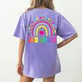 Second Grade Rainbow Girls Boys Teacher Team 2nd Grade Squad Women's Comfort Colors T-Shirt Back Print Violet