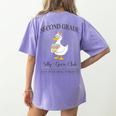 Second Grade Silly Goose Club For Teacher Or Student Women's Comfort Colors T-Shirt Back Print Violet