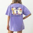 Silly Goose Spooky Teacher Halloween Cute Goosebumps Women's Comfort Colors T-Shirt Back Print Violet
