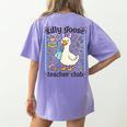 Silly Goose Teacher Club Silly Goose For Teacher Women's Comfort Colors T-Shirt Back Print Violet Silly Goose Teacher Club Silly Goose For Teacher Women's Comfort Colors T-Shirt Back Print Violet