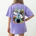 Skeleton Mad Scientist Halloween Costume Science Teacher Women's Comfort Colors T-Shirt Back Print Violet Skeleton Mad Scientist Halloween Costume Science Teacher Women's Comfort Colors T-Shirt Back Print Violet