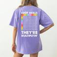 I Got Skills They'Re Multiplying Nerd Math Teacher Women's Comfort Colors T-Shirt Back Print Violet