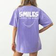 Smile Smiles Change The World Teacher T-Shirt Happy T-Shirt Women's Comfort Colors T-Shirt Back Print Violet