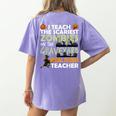 Social Studies Teacher Teach Scariest Zombies On Graveyard For Men Women Women's Comfort Colors T-Shirt Back Print Violet Social Studies Teacher Teach Scariest Zombies On Graveyard For Men Women Women's Comfort Colors T-Shirt Back Print Violet