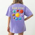 Solar System Cute Face Planets Space Science Teacher School Women's Comfort Colors T-Shirt Back Print Violet Solar System Cute Face Planets Space Science Teacher School Women's Comfort Colors T-Shirt Back Print Violet