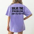 Solve The Problem 9×74 Math Teacher Women's Comfort Colors T-Shirt Back Print Violet