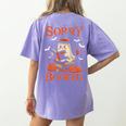 Sorry I'm Booked Ghost Reading Book Lover Teacher Halloween Women's Comfort Colors T-Shirt Back Print Violet Sorry I'm Booked Ghost Reading Book Lover Teacher Halloween Women's Comfort Colors T-Shirt Back Print Violet