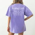 Spanglish Definition Spanish Teacher Bilingual Maestra Women's Comfort Colors T-Shirt Back Print Violet Spanglish Definition Spanish Teacher Bilingual Maestra Women's Comfort Colors T-Shirt Back Print Violet