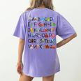 SPANISH ALPHABET MAESTRA SPANISH TEACHER Women's Comfort Colors T-Shirt Back Print Violet SPANISH ALPHABET MAESTRA SPANISH TEACHER Women's Comfort Colors T-Shirt Back Print Violet