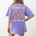 Spanish Teacher Maestra Hablar EspañOl Bilingual Teacher Women's Comfort Colors T-Shirt Back Print Violet