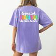Special Education Dream Team Back To School SPED Teacher Women's Comfort Colors T-Shirt Back Print Violet