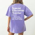 Special Education Teacher Definition Back To School Women's Comfort Colors T-Shirt Back Print Violet