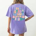 Special Education Teacher Team SPED Grow With The Flow Women's Comfort Colors T-Shirt Back Print Violet