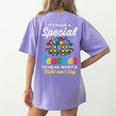 Special Teacher To Hear Child Cant Say Autism Awareness Sped Women's Comfort Colors T-Shirt Back Print Violet