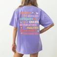 SPED Caffeinate Advocate Laminate Educate Teacher Facilitate For Men Women Women's Comfort Colors T-Shirt Back Print Violet