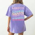 Sped Caffeinate Advocate Laminate Educate Teacher Women's Comfort Colors T-Shirt Back Print Violet