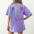 SPED Squad Proud Special Education Para Teacher Colorful Women's Comfort Colors T-Shirt Back Print Violet