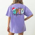 SPED Squad Special Education Teacher Autism Christmas Women Women's Comfort Colors T-Shirt Back Print Violet