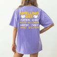 Spelling Bee Costume For a Halloween Teacher Pun Women Women's Comfort Colors T-Shirt Back Print Violet Spelling Bee Costume For a Halloween Teacher Pun Women Women's Comfort Colors T-Shirt Back Print Violet
