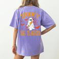 Spooky ESL Teacher Ghost Halloween School Women Women's Comfort Colors T-Shirt Back Print Violet Spooky ESL Teacher Ghost Halloween School Women Women's Comfort Colors T-Shirt Back Print Violet
